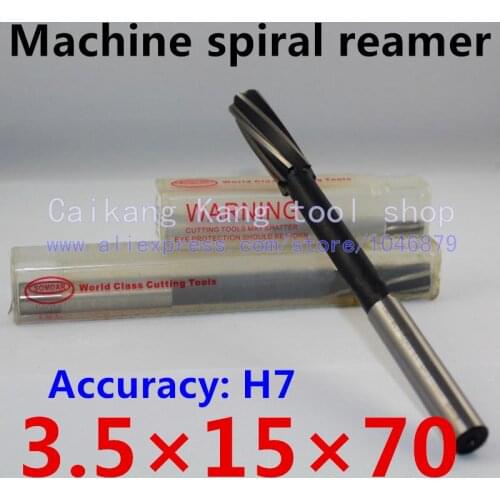 Head:3.5mm New High performance Spiral High cobalt Machine Reamer 3.5*15*70mm Accuracy: H7