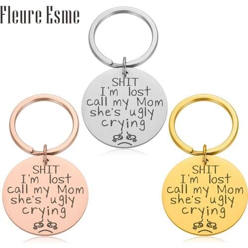 Customized Pet ID Tag Keychain Dog Cat Collar Accessories Keychain Decoration Pet Name Number Collars Stainless Steel Keyring