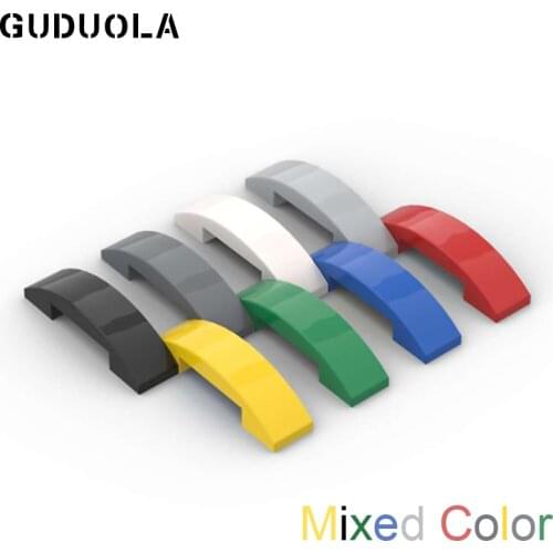 Guduola 1x4 Curved Double (93273) Plate with Bow 1x4 x 2/3 Bricks Special Building Block Parts Toys Miexed Color 80 pcs/lot