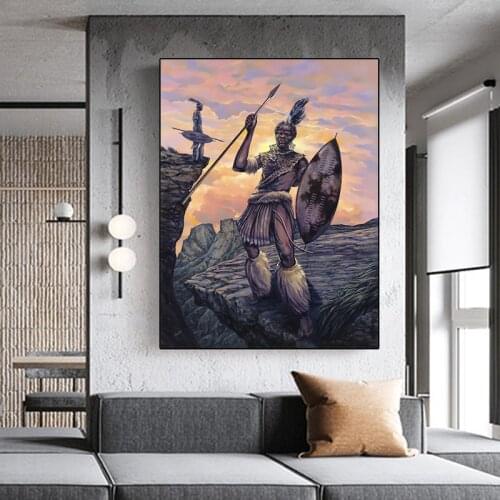 Indians Canvas Painting African Wild Men Art Posters and Prints Wall Pictures Modern Living Room Home Decoration Paintings