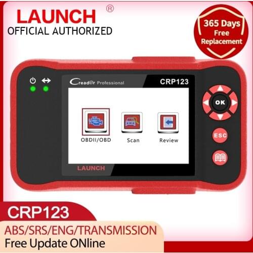 Launch CRP123 Free Update Online LAUNCH X431 Creader CRP123 ABS, SRS, Transmission and Engine Code Scanner 4 Systems OBDII