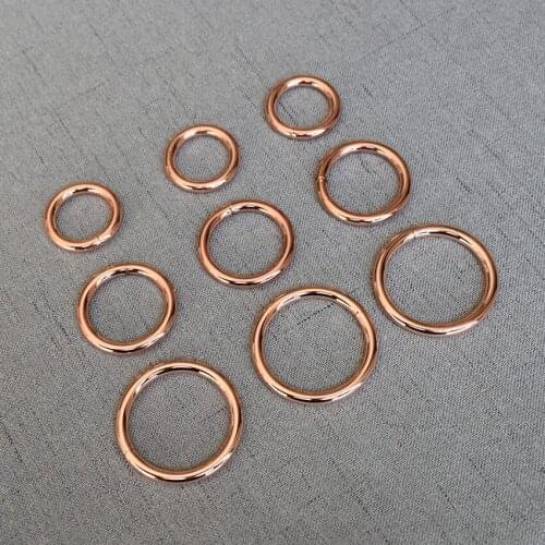 50 Pcs 20mm 25mm 32mm Rose Gold O Ring Metal Buckle For Bag Cat Dog LeashWebbing O Ring For Backpack Keychain DIY Accessory