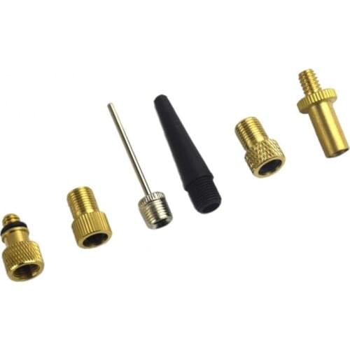 6pcs Valve Adaptor Set Pump Needle Air Inflation Accs For Bike Tires