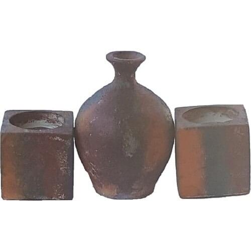 Merland Rusty Patina Küplü Candle Holder Set