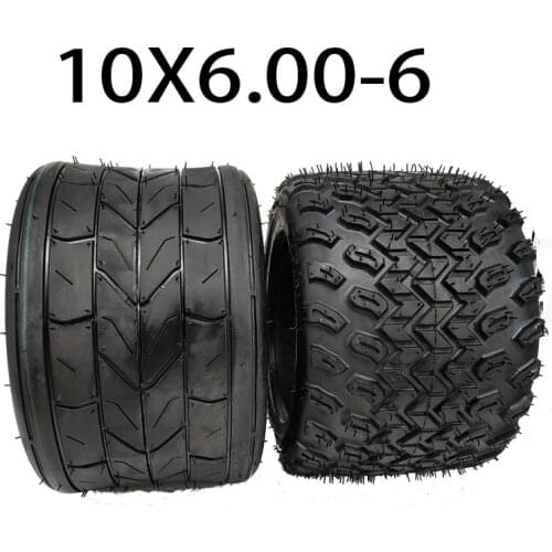NEW 10 Inch Widened Tire 10x6.00-6 Motorcycle Vacuum Road Tire Off-road Tubeless Wheel Tire for Mini-Harley Electric Vehicle