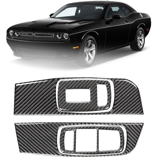 Carbon Fiber Window Lift Trim Switch Panel Cover Accessories for Dodge Challenger 2015 2016 2017 2018 2019 2020 2021