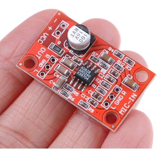 Preamplifier Board AD828 Stereo Dynamic Microphone Preamplifier Board Mic Preamp DC 3.7V-15V 12V