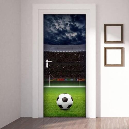 PVC Waterproof Art 3D Print Football Home Decor Sports Player Decal Sticker Self Adhesive Diy Paper for Bedroom Door Stickers