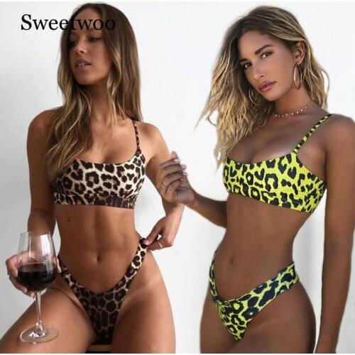 Sexy Leopard Bikinis 2019 Micro Bikini Set Push Up Thong Biquini High Cut Swimwear Women Mini Swimsuit Female Bathing Suit