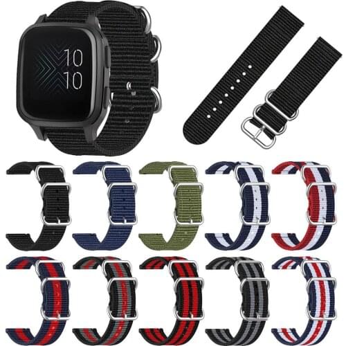 Sport Nylon Loop Band Wrist For Garmin Venu SQ Strap For Amazfit T-Rex Smart Watch Canvas Strap Loop 20mm