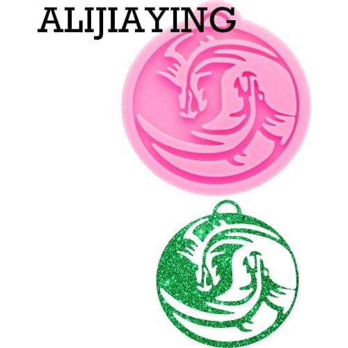 DY0615 Super Glossy Yin Yang Dragon Resin Keychain Silicone Mold Epoxy Craft Molds DIY Polymer Clay Resin Crafting Mould