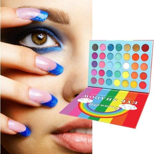 35 Colors Rainbow Neon Eyeshadow Pallete Colorful Eye High Makeup Long Pallete Lasting Eyeshadow Pigment Waterproof Shadow P1K3