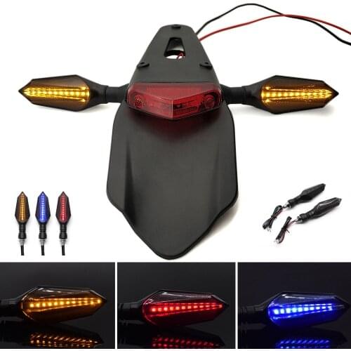 For Honda For Kawasaki Z750 Z800 For YAMAHA MT09 MT10 Motorcycle Tail Light Enduro Dirt Bike Rear Fender Brake Stop turn signals