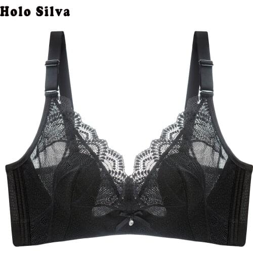 Women Lace Wirefree Bralette Sexy Bras Lingerie 3/4 Cup Big Size Bra Unlined Bras For Women Minimizer Black Purple Sexy Lingerie