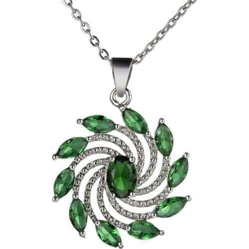 Lucky Rotating Windmill Pendant Necklace for Women Blue Crystal 925 Silver Necklace Thin Chain Dainty Necklace Jewelry