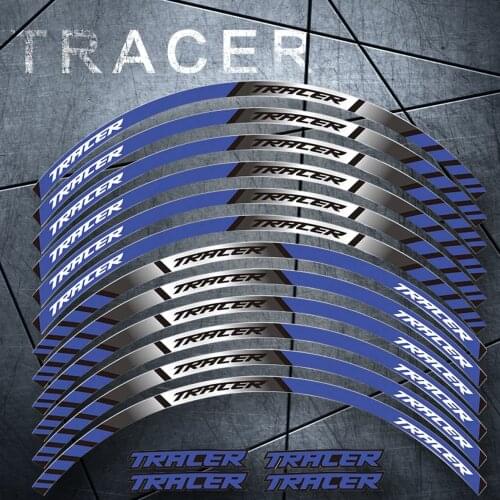 12 X Thick Edge Outer Rim Sticker Stripe Wheel Decals FIT YAMAHA TRACER 700 900 850 MT07 MT09 MT-07 MT-09