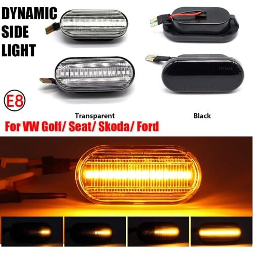 2Pcs Dynamic LED Side Marker Flowing Turn Signal Sequential Light For SEAT Ibiza 6L Cordoba Toledo Leon 1M Car Assessories