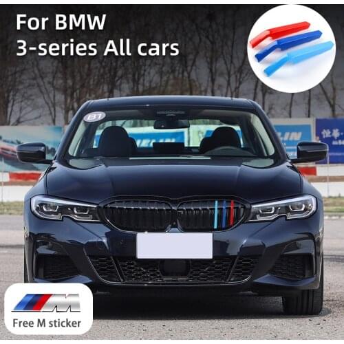 3pcs Car Tri-Colors Trim Grill Cover Clip for BMW 3 Series G20 F30 F35 F34 E92 E93 E46 E90 Decoration Strip Accessories