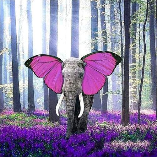 5D DIY Diamond Painting Animal Butterfly Elephant Full Drill Embroidery Cross Stitch Mosaic Craft Kit Home Decor