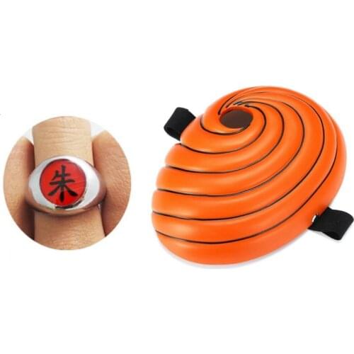 Anime Akatsuki Uchiha Mask Tobi Obito Akatsuki Ninja Madara Cosplay Costumes Mask Ring Necklace Set