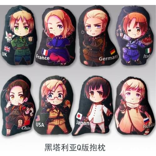 Anime Axis Powers Feliciano Vargas Ludwig Cosplay Short Plush Doll Throw Pillow Stuffed Cushion Two Side Home Decor Xmas Gift