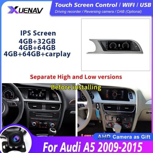 2Din Stereo Car Radio For Audi A5 2009-2015 Audio Multimedia Video DVD Player Auto With Touchscreen GPS Navigation for A5 2011