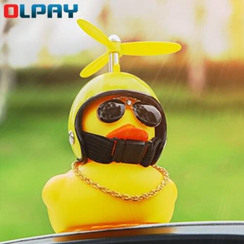 Little yellow duck Duck Helmet Broken Wind Helmet Little Yellow Duck Road Bike Motor Car Decoration Accessories Without Light