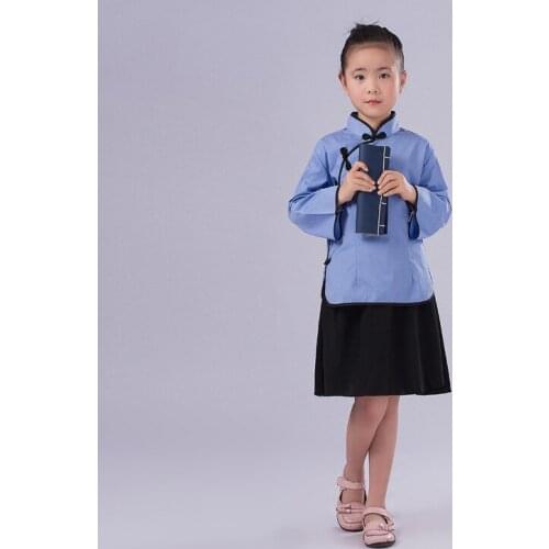 Blouse + Skirt Children Chinese Ancient Costume For Girl Hanfu Clothing Kid Chinese Traditional Clothes For Stage Performance 6