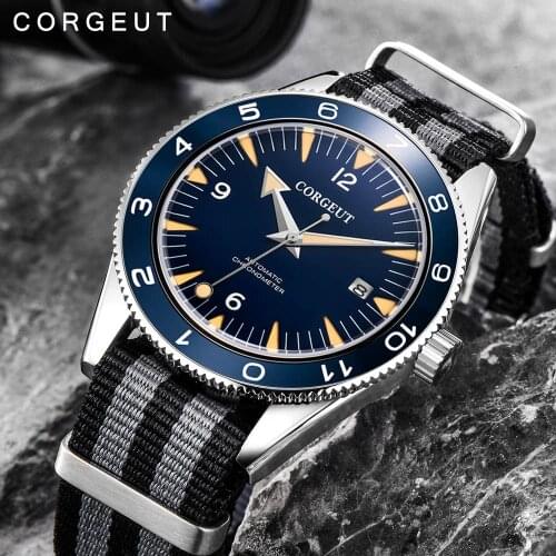 Corgeut Luxury Brand Seepferdchen Military Mechanical Watch Men Automatic Sport Leisure MIYOTA 8215 Leather Mechanical Wrist Wat