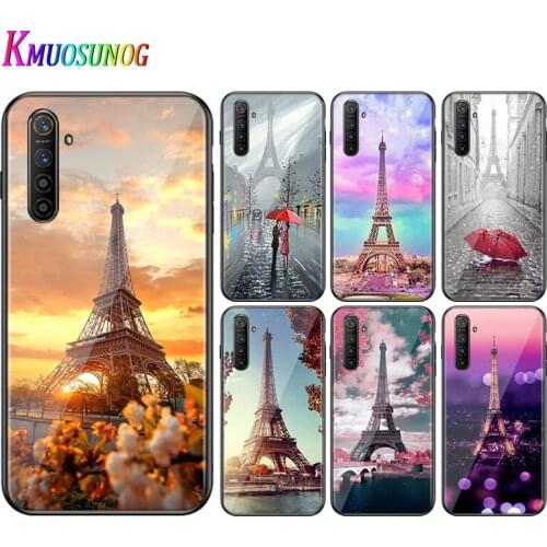 For OPPO A5 A9 2020 F7 Phone Cover Shell Paris Eiffel Tower France for OPPO Reno 2 Z 2Z 2F 3 4 Pro 5G Bright Black Phone Case
