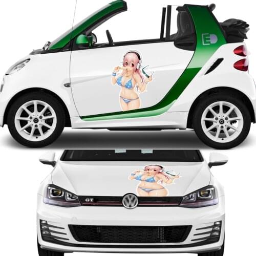Inkjet Japan Anime Door Hood Decals Itasha Stickers Cute Sexy 3D Cartoon Rear Windshield Protective Films Sticker Car Accessies
