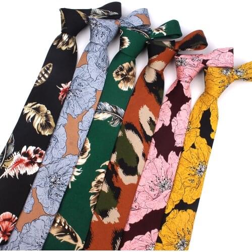 Print Floral Ties For Men Wome Printted Fashion Groomsmen Neck Tie Casaual Mens Tie 8 CM Width Necktie For Wedding Party