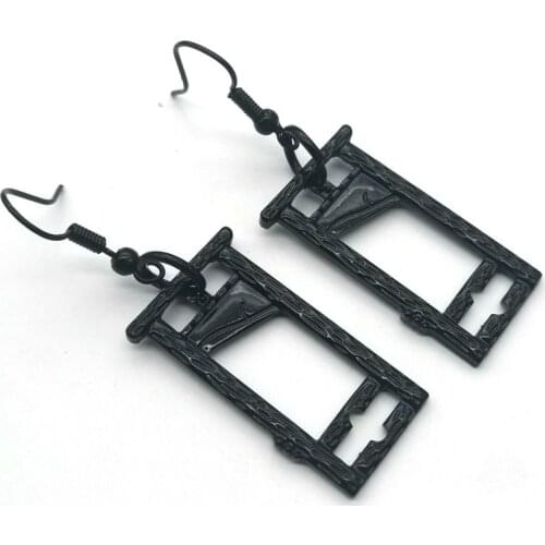 Gothic Guillotine Earrings, Black, Gothic Personalizeds Earring Gift, Witch Ladies Exquisite Earrings