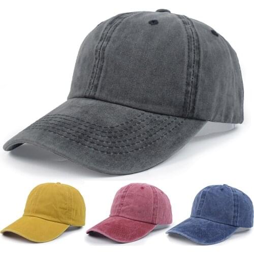 Cotton Baseball Caps for Adult Women Men Solid Color Grey Navy Yellow Khaki Washed Cotton 6 Panels Adjustable Size Dad Hats