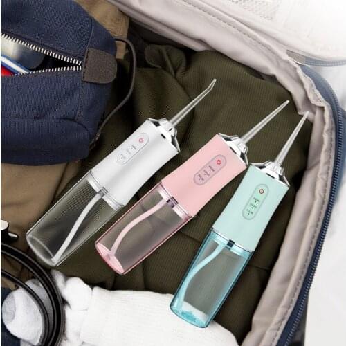 Oral Irrigator Portable Water Dental Flosser USB Rechargeable Water Floss Teeth Cleaner 1400rpm 3 Modes Oral Hygiene Cleaning