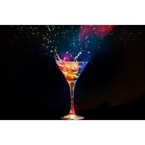 Cocktail Stemware Spray Black background Food wallpapers,bar cafe wall restaurant kitchen dining room TV wall custom 3d murals