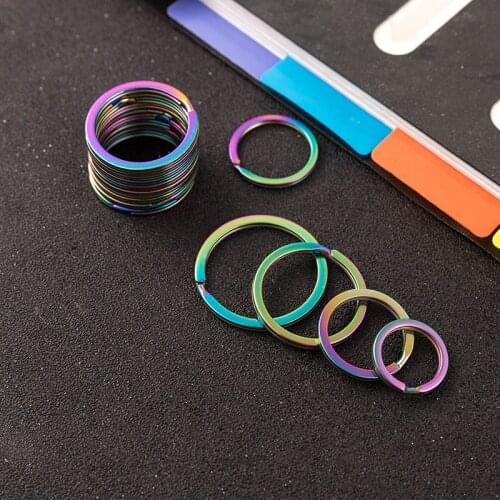 Stainless steel key ring key chain cute key chain flat circle aperture key chain creative gift ring auto parts