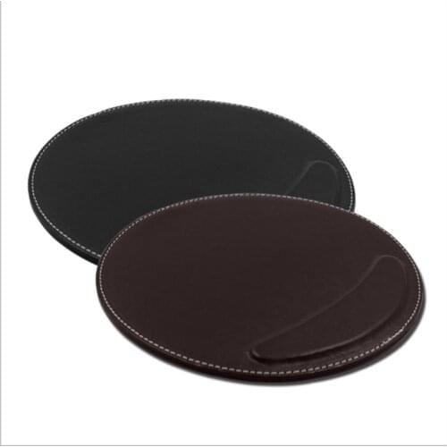 Business Leather Office Mouse Pad Non-slip Pad Wrist Cursor Pad Creative Round Mouse Pad