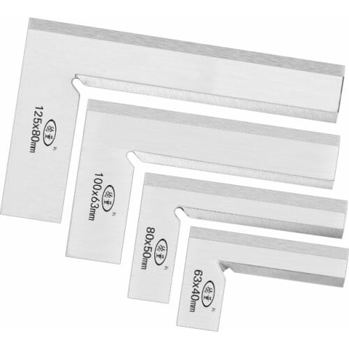 Machinist Precision Knife Edge Square Ruler 90 Degree Right Angle Ruler Engineer Measuring Tool 63x40/80x50/100x63/125x80mm
