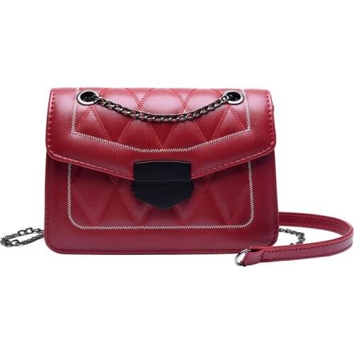 Womens Small Satchels Style Messenger Purses Simple Retro Shoulder Handbags Fashion Versatile Lingge Chain Square Crossbody Bag
