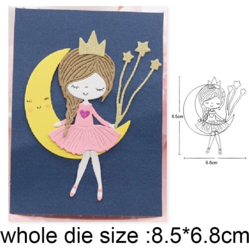 2020 new metal dies moon girl star border cutting dies stencils dies for diy scrapbooking dies paper cards making Embossing dies