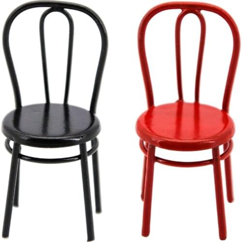 Metal Craft Dollhouse Miniature Dining Chair Model Dining Room Furniture