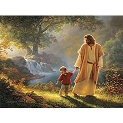MM 14/16/18/28 CROSS STITCH Full Round Drill 5D DIY Diamond Painting " Landscape Jesus Children" 3D Embroidery Cross Stitch