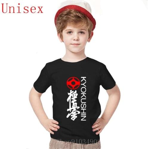 2020 fashion Loose Black short sleeves Kyokushin Karate Masutatsu Oyama Karate Japan Tee Print kids clothes girls 8 to 12 tops
