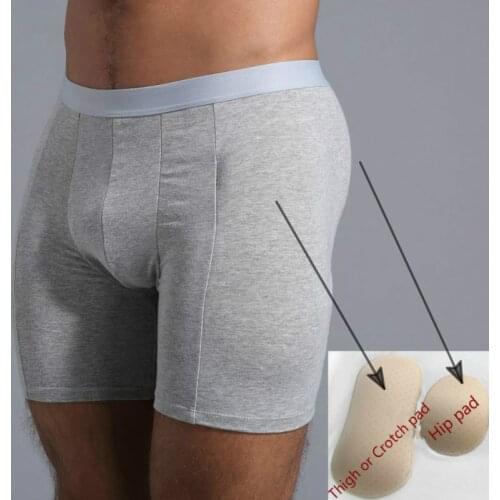 Boxer men Mens butt enchancing Body Shaper Panties with 4 pockets & 4 pcs spong pads cueca boxer padded underwear#CD 19