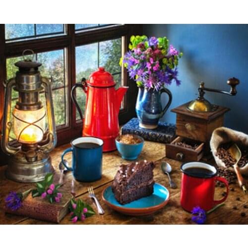 Painting By Numbers DIY Dropshipping 40x50cm 60x75cm Kitchen Items Still life Canvas Wedding Decoration Art picture Gift