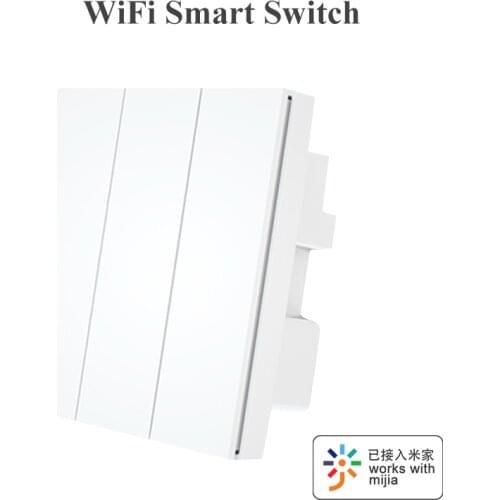 New Xiaomi Mijia PTX Wall SwItch 100-240V Wifi Remote Control Wireless Key 3 Gang Light Switch Zero Line Work With Mi Home App