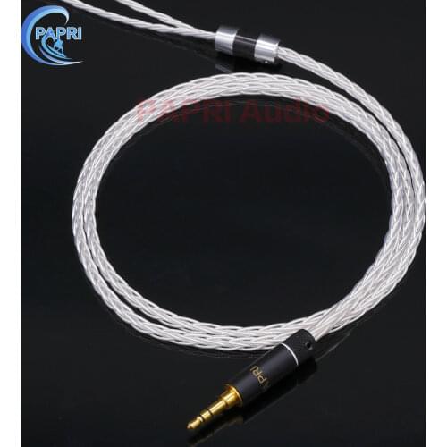 PAPRI 2.5/3.5mm/4.4mm 8Core PTFE Copper Silver Plated Upgrade Earphone Cable 0.78mm MMCX Headphone Cable For HD650 HD700 HD800