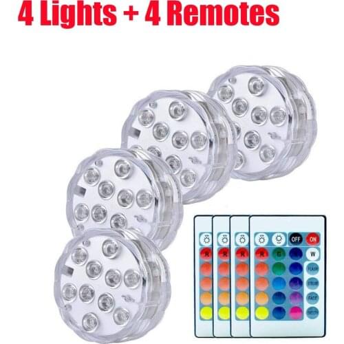 4 Pcs/lot Submersible Led Light Battery Operated Spot Lights Decorative Fish Bowl Underwater Swimming pool lamps For Aquarium
