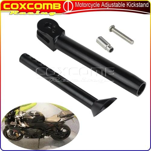 For Honda CBR 600RR CBR600RR 2003-2014 CBR 1000RR 2004-2007 Black Motorcycle Adjustable Kickstand 5.5"-7" Lowered Side Stand